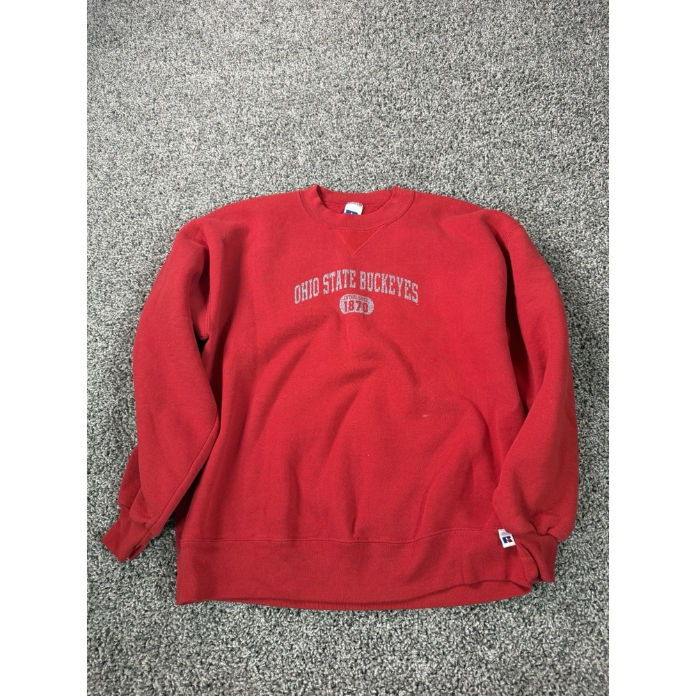 Vintage 90s Ohio State Buckeyes Pullover Sweatshirt Men's Size Large Red